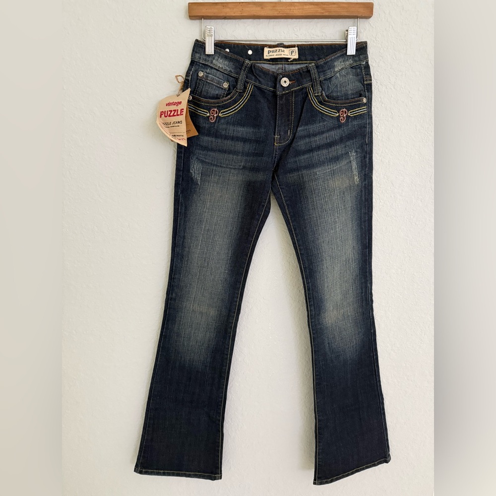 Puzzle Classic Jeans Women’s Size 5/6 Dark Blue Denim Straight Leg Pant.